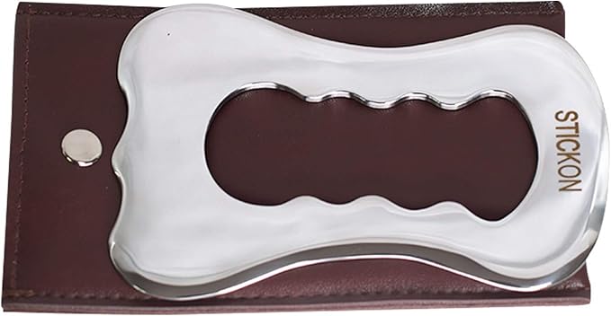 STICKON Stainless Steel Gua Sha Scraping Massage Tool IASTM Tools Great Soft Tissue Mobilization Tool (STICKON-04)