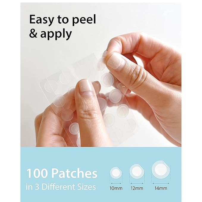 MADECA DERMA Ready Cure Patch Original – Hydrocolloid Acne Patches, Large Pack for Long-Term Use, Multi-Size for Spot, Pimple, Zits & Blemishes Coverage, Ideal for Daily Use (100 Patches / 10,12,14mm)