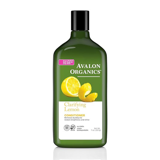 Avalon Organics Clarifying Lemon Conditioner, Removes Buildup to Restore Brightness and Shine, 11 Fluid Ounces