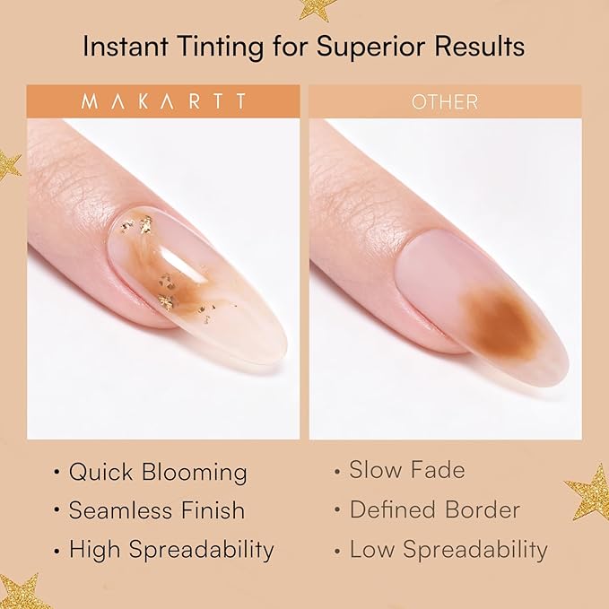 Makartt Blooming Gel: Clear UV LED Nail Art Polish for Spreading Effect Marble Soak Off Nail Polish Gel Painting Nail Designs for DIY Color Floral Watercolor Magic Manicure Gift for Women 10ml