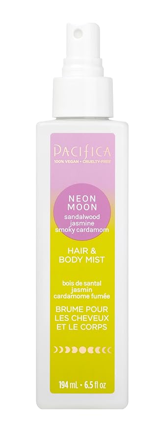 Pacifica Hair & Body Mist - Neon Moon Hair & Body Spray for Women –w/Sandalwood, Jasmine & Spices Perfumes for Women - Hair Perfume - Alcohol-Free Vegan & Cruelty-Free Clean Beauty