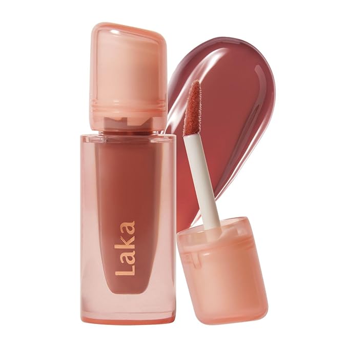 Laka Jelling Nude Gloss, 4.5g/0.15oz, Sheer Hydrating Lip Oil with No Stain, Non-Sticky, Nourishing Gloss for a Fresh, Glowy Look, Vegan, Clean Beauty Makeup, K-Beauty (#307 Coco Ring)