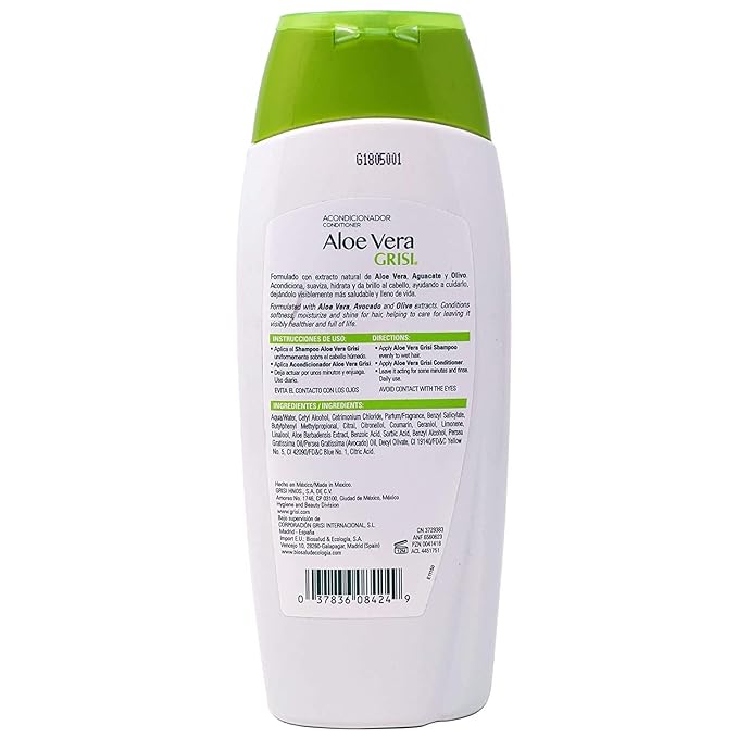 Grisi Aloe Vera Conditioner, 4-Pack of 13.5 FL Oz each, Paraben Free, Moisturizing Conditioner with Aloe Vera Extract for Soft and Shiny Hair, 27 Fluid Ounces