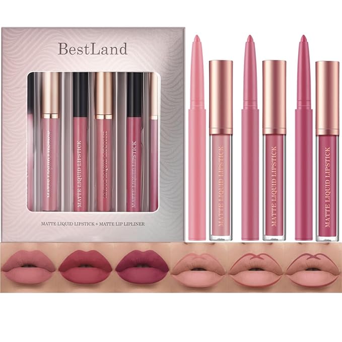 BestLand 6Pcs Matte Liquid Lipstick +