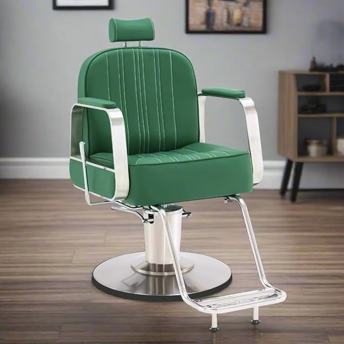 BarberPub Salon Chair for Hair Stylist, All Purpose Hydraulic Barber Styling Chair, Beauty Spa Equipment 8548 (Green)