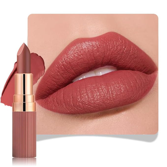 evpct Coral Orange Red Matte Creamy Lipstick for Women, Long Lasting Waterproof Velvet Lipstick, Lip Stick Crayon Buildable Blendable Creamy Color, Longwear Lip Makeup Cruelty-free 24 hour original 04