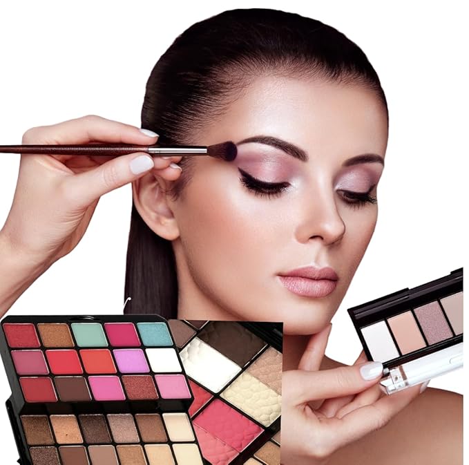 SAMIK Eye shadow blush concealer contour makeup kits full set all in one makeup set cosmetic girl makeup gift box blush set (Black)