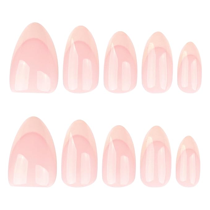 White French Tips Press On Nails Short Almond, White French Soft Gel Stick On Nails, Designer Reusable Acrylic Nail Press Ons, Fake Nails With Glue On Nail, Wedding False Nail For Women