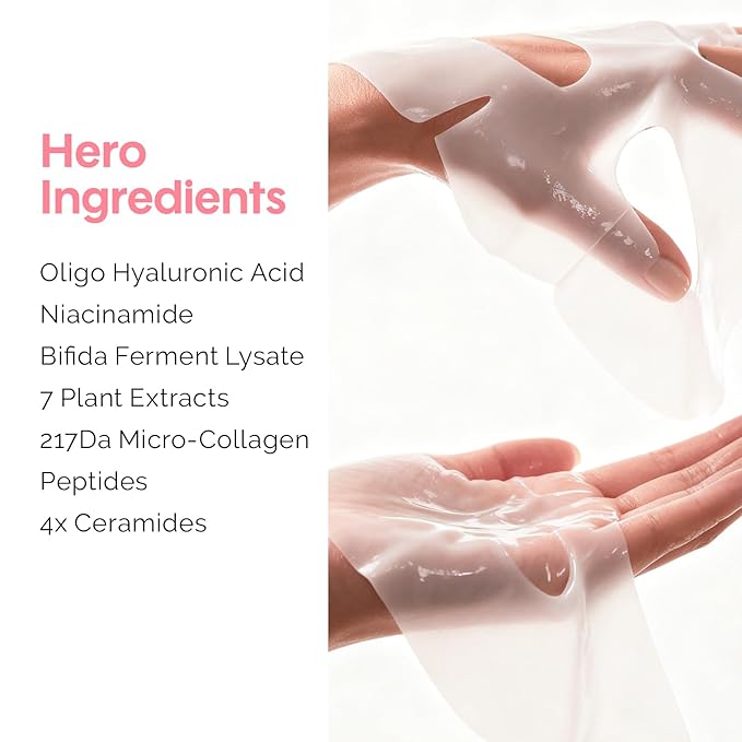 ZealSea Bio Collagen Wrapping Hydrogel Face Mask, Overnight Jelly Gel Sheet Mask for Glass Skin, Deep Hydration, Pore Care, Elasticity Improvement, Firming, Advanced Facial Skincare Solution, 4 Pack