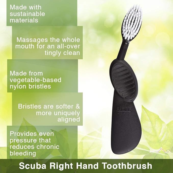 RADIUS Toothbrush Flex Brush Left Hand Black/White 1 Unit| Designed to Improve Gum Health and Reduce The Risk of Gum Disease