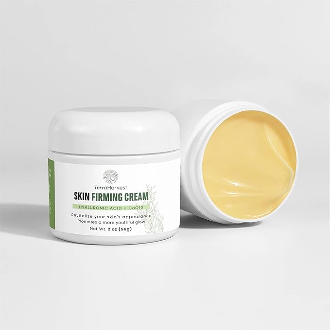 Skin Firming Cream – DMAE, Hyaluronic Acid & Coenzyme Q10 – Enhances Firmness & Hydration for Face, Neck, Eyes & Lips – Youthful, Toned Complexion 2 oz