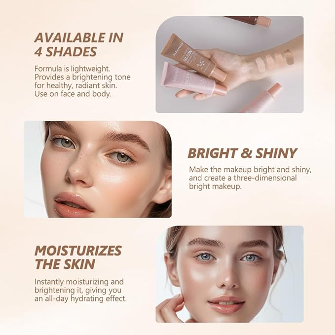 Natural Glow Illuminator Glotion - Glowing, Moisturizing, Lightweight Base, Multi-Purpose - Hydrating & Illuminating Makeup Highlighter for Radiant, Sun-Kissed Look (#1 Fair, 1.35 Fl Oz (Pack of 1))