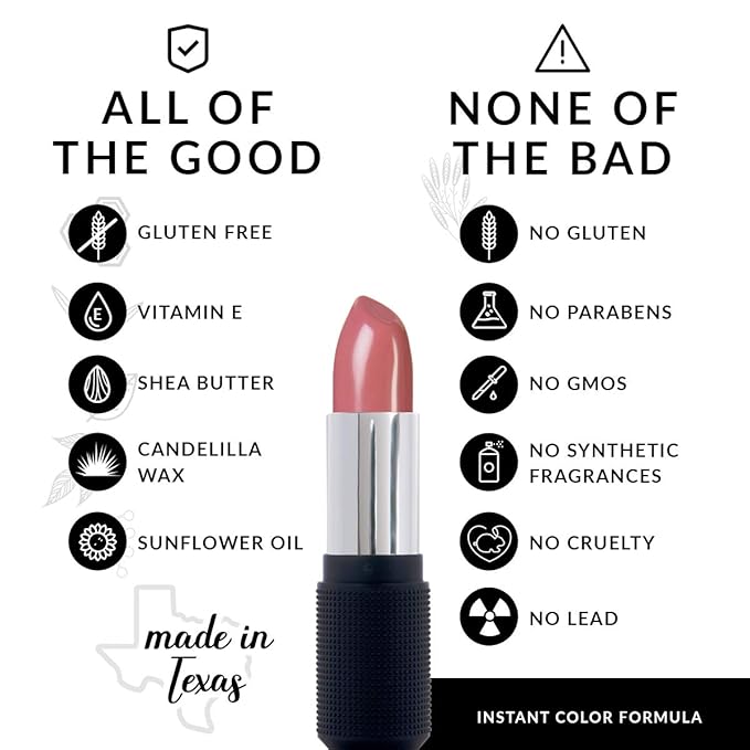 Red Apple Lipstick Maven Mauve Full Body Lipstick for Women - Vegan Gluten Free Organic Lipstick - Creamy Lip Color, Nourishing Lip Makeup w Vitamin E - SOFT ROSY MAUVE LIPSTICK SHADE