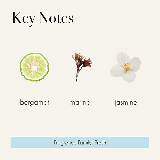 LAFCO New York Signature Reed Diffuser, Marine - 15 oz - Up to 9 Months Fragrance Life - Reusable, Hand Blown Glass Vessel - Natural Wood Reeds - Made in The USA