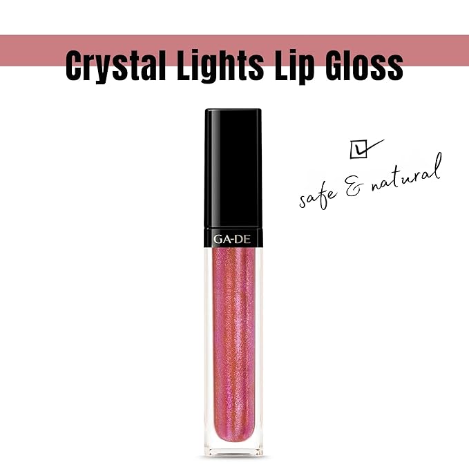 GA-DE Crystal Lights Lip Gloss, 812 - Enriched with Light-Reflecting Crystal Pearls - Smooth Silky, Rich Color - Moisturizes and Adds Shine - 0.2 oz