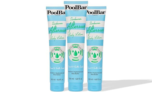 PoolBar Sundowner Aftersun Body Lotion for Women & Men Skin Care, Hydration & Soothing Relief, Coconut & Vanilla Scent Sun Care, Enriched with Hyaluronic Acid, Shea Butter, & Aloe Vera, 200ml (3 Pack)