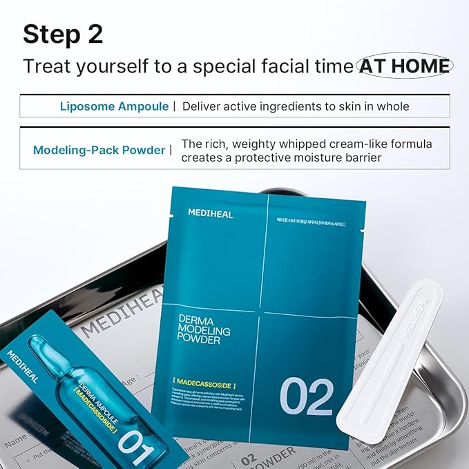 Mediheal Derma Modeling Pack (Madecassoside)*2 - Relieving Blemish Marks For Clear Skin - Easy DIY Home Spa Kits, Hydrating Icy Jelly Mask For Skin Refreshment