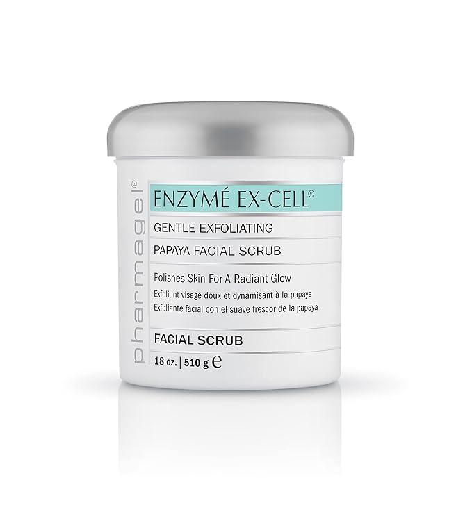 Pharmagel Enzyme Ex-Cell - Gentle Papaya Face Exfoliator Scrub for All Skin Types - 18 Ounces