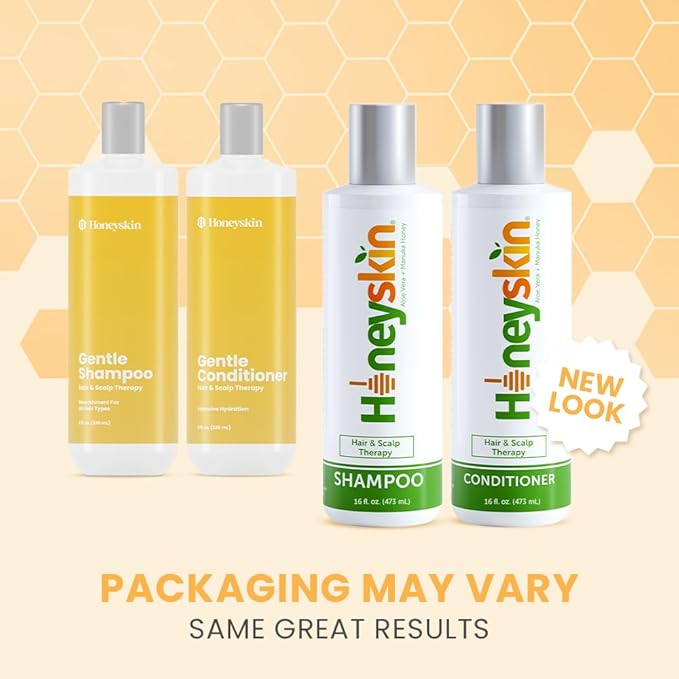Honeyskin Hair Growth Shampoo and Conditioner for Women – Sulfate-Free, Hydrating & Volumizing Set with Manuka Honey & Aloe Vera – Non-Toxic Hair Thickening Shampoo for Thinning Hair 16oz