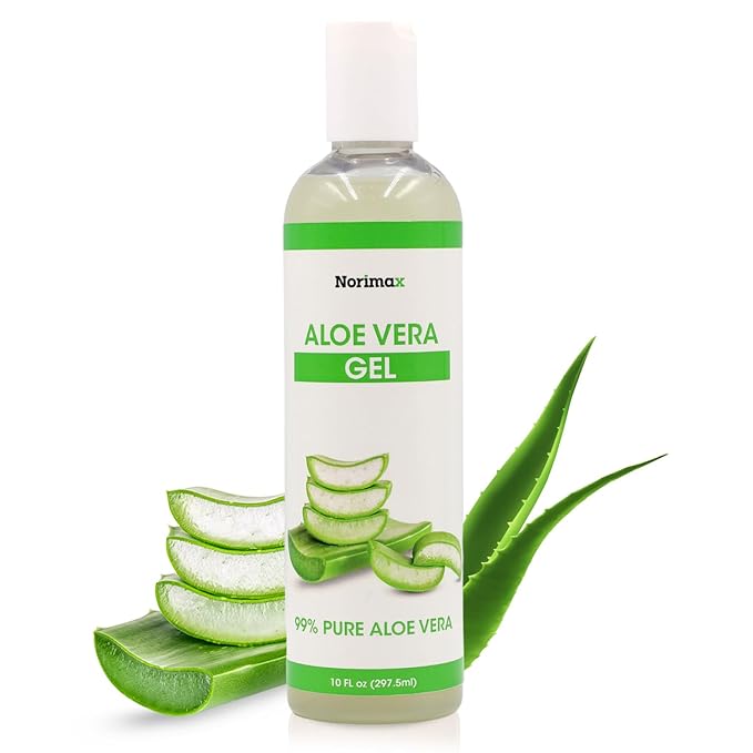 Natural Aloe Vera Gel for Hair, Scalp, Face, Dry Skin, Sunburn, & Sensitive Skin - Cold Pressed, Vegan, Unscented - Soothing Aloe Face Moisturizer (10 oz.)