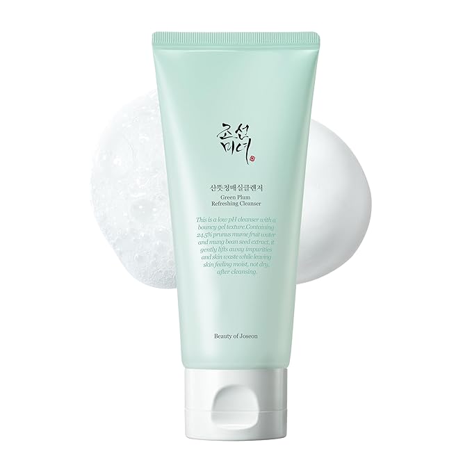 Beauty of Joseon Green Plum Refreshing Cleanser Gel with Dynasty Cream Hydrating Face Moisturizer for Dry