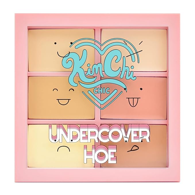 KimChi Chic Undercover Hoe Corrector Palette - Full Coverage Concealer, Creamy, Long Wearing, Hides Dark Circles & Blemishes Cruelty Free, Light 0.25oz