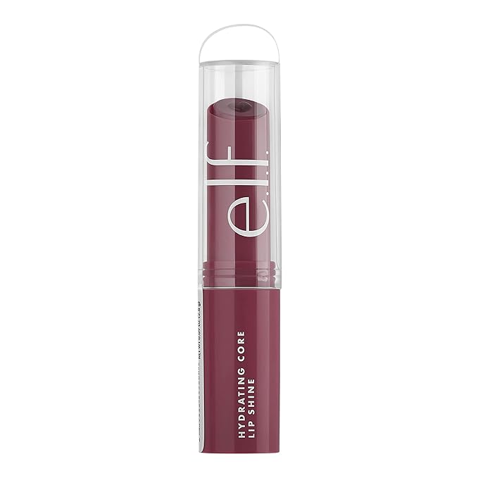 e.l.f. Hydrating Core Lip Shine, Lip Balm For A Sheer Tint Of Color & Soft Shine, Made With Nourishing Vitamin E, Vegan & Cruelty-Free, Delightful