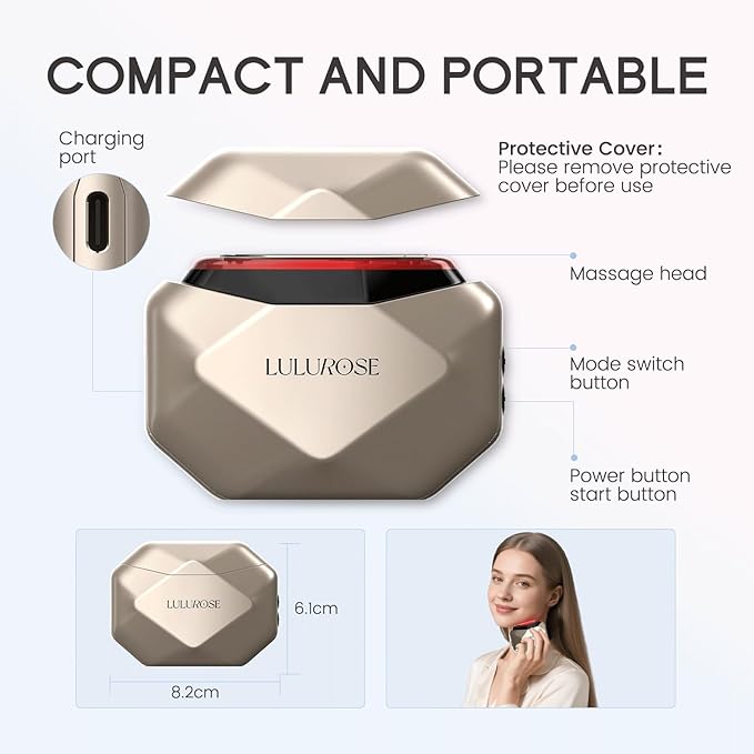 LULUROSE 4-in-1 Facial Massager,Cold Heat Facial Beauty Device for Face Neck Eye Lifting Firming Depuffing,Facial Sculptor Skin Care,at Home or Traveling