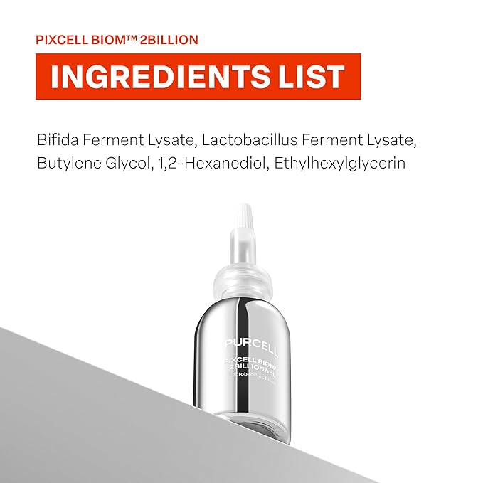 Pixcell Biom 2B/mL - Restores Skin Barrier with Bifida, Lactobacillus Ferment Lysate, Korean Probiotic Drops for acne prone skin and sensitive skin (30ml, 1.01 Fl Oz.)