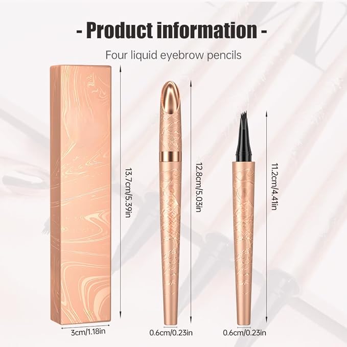 Microblading Eyebrow Pencil, 2025 New Waterproof Eyebrow Pencil, Premium Microblading Eyebrow Pen with 4 Tip, Long-Lasting Natural Magic Eyebrow Makeup Fine Stroke Eye Brow Pen for Women (Gray)