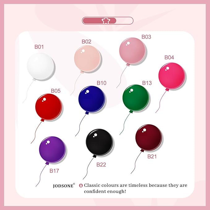 JODSONE 12 Bottles Gel Nail Polish Set Base Coat Glossy Top Coat Fast Drying Long Lasting Soak Off Wipe Free