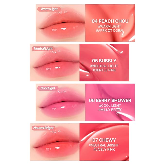 2aN Glaze Bouncing Tint – Lightweight, Moisturizing Lip Tint with High-Shine Finish, Smooth, Light Plumping, Comfortable Wear, Korean Makeup (Peach Chou, 0.16 oz)