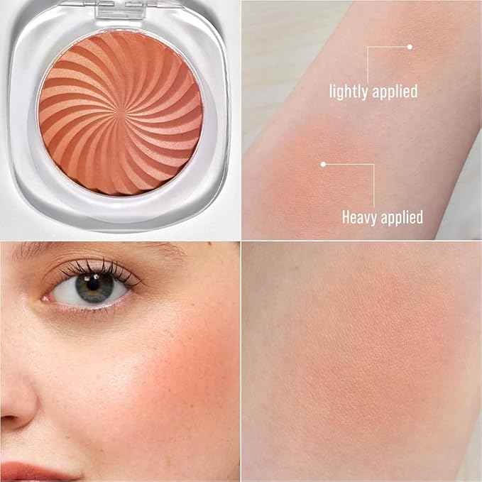 Cheeky Blush Compact for Face Cheeks, Talc Free Blusher Palette, Matte Powder Makeup, Natural Healthy, Mauve Pink Magenta Peach Red, Vegan Cruelty Free
