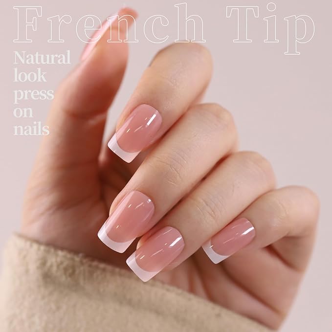 FANDAMEI 24 Colors 576 PCS Press On Nails, Coffin False Nails Medium Square, Full Cover Fake Nails, Pearl Gloss French Tips, Glitter, Glossy, Matte for Nail Art DIY