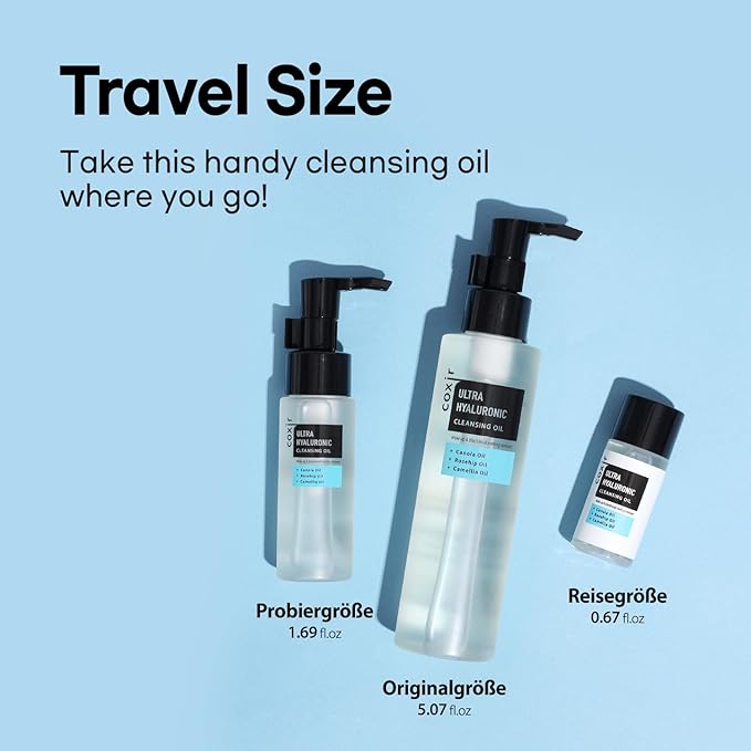 coxir ULTRA HYALURONIC CLEANSING OIL l Korean Facial Cleanser, Blackhead Makeup Removal with Hyaluronic Acid, Cruelty Free, Hydrating, Smoothing, Calming, Moisturizing [5.07 Fl.oz(pack of 2)]