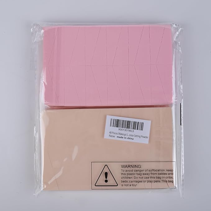 Teenitor 48 Pieces Makeup Sponge Blender For Face Curve Blending, Latex Free Small Wedge Shaped Smooth Apply Beauty Sponge Applicator For Liquid Cream Foundation Halloween Costume Festival Makeup