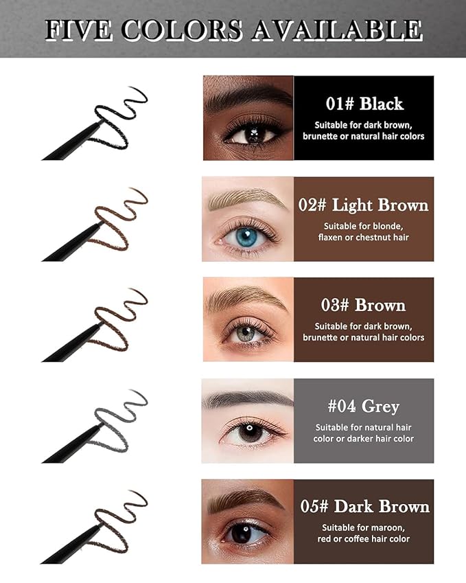 FÓLKI COSMETIC-Eyebrow Retractable Definer Pencil, Micro Brow Pencil, Precise Eyebrow Pencil,Long Lasting Eye Brow Pencil for Soft Textured Natural Daily Look Eyebrow Makeup (02#Light brown)