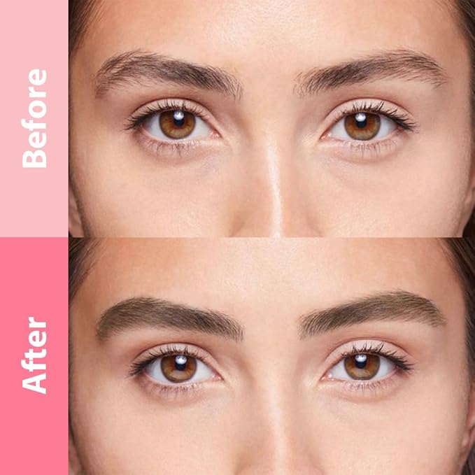 evpct 1Pcs Dark Brown Magic Microblading Dual-Ended Eyebrow Contouring Pen Brow Pencil, with 4 Brush Micro-Fork-Tips Applicator and Precise Brush-Tip, Hair Like Strokes, with Dual-ended Eyebrow Brush