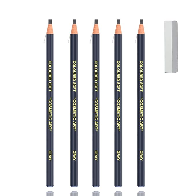AWCCXMYM 5 Pcs Gray Eyebrow Pencils for Women with Sharpener Waterproof and Sweat-Proof Eyebrow Pen Long-Lasting Eyeliner Pencil Create a Natural Eye Brow Makeup