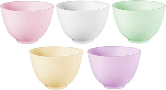 3.3 Inch Silicone Facial Mask Mixing Bowl for Facial Mask, Mud Mask and Other Skincare Products Medium Multi colored 5 Pcs.
