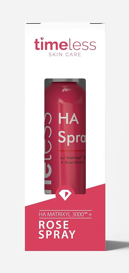 Timeless Skin Care HA Matrixyl 3000 with Rose Spray - Skin Care Mist with Hyaluronic Acid - Fragrance-Free Hydrating Face Spray - Soothing Matrixyl Mist - 4 oz