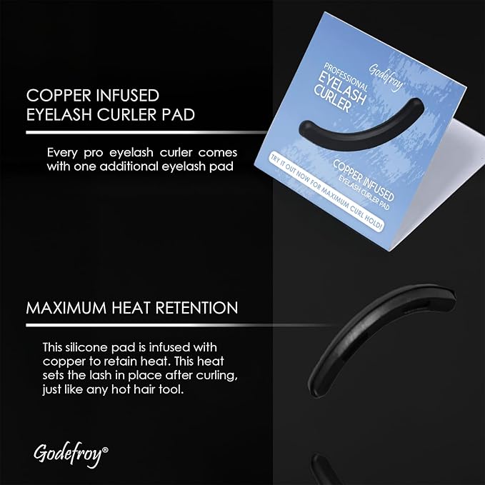 Godefroy Eyelash Curler for Women – No-Pinch Grip, Ergonomic Handle, Long-Lasting Lash Curl, Fits All Eye Shapes, Heat Retaining