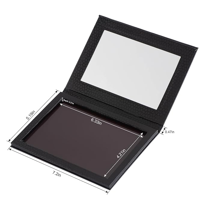 Allwon Magnetic Palette Empty Makeup Palette with Mirror for Eyeshadow Lipstick Blush Powder (Black)