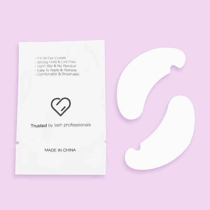 i-Laesh 100 Pairs Eye Pads for Lash Extensions - 100% Natural Aloe Vera Hydrogel Gel Under Eye Pads - Lint Free, Stick Well, Fits Most Eye Shapes Lash Extension Supplies Makeup Tools - U Eye Pads