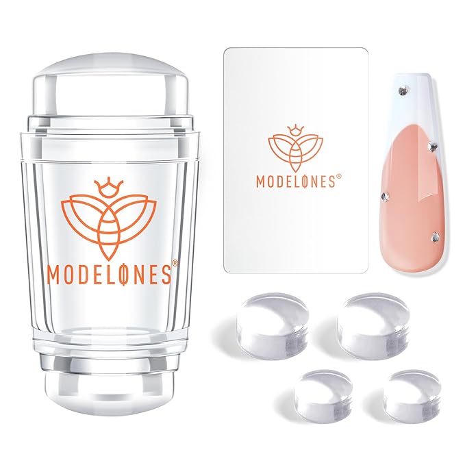 Modelones French Tip Tool- 6 Pcs Nail Stamp French Manicure Kit Suitable for DIY Together with Gel Nail Polish Art Tips Printing Tool Kit