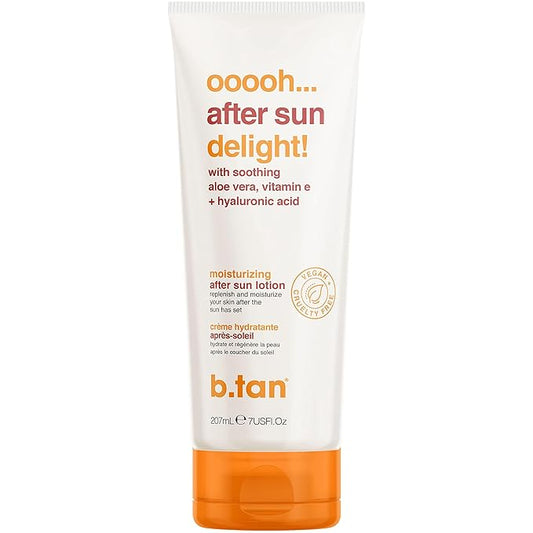 B.TAN After Sun Lotion | Ooooh Aftersun Delight - Aloe Vera & Hyaluronic Acid, Sun Burn Skin Relief, Moisturizing Body Cream, 7 Fl oz