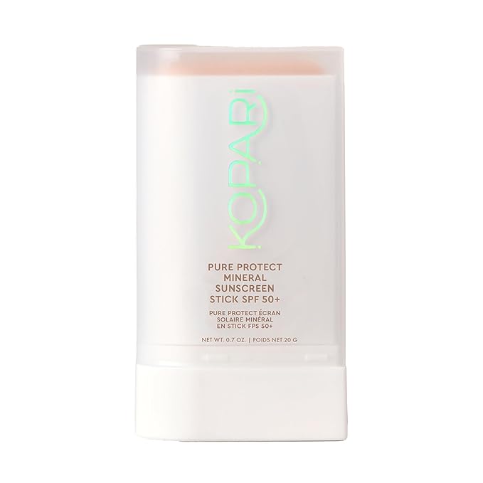 Kopari PURE PROTECT 100% Mineral Sunscreen Stick SPF 50+ Clear Zinc Oxide Face and Body Sunscreen with Hydrating Argan Oil, Shea Butter, Sheer Finish, Ultra-Portable, for Easy Reapplication