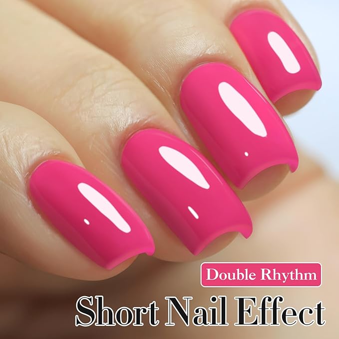 Double Rhythm Translucent Gel Polish Sheer Neutral Natural Light Milky Same Color Same Bottle 15ML Jelly UV Nail Polish Nail Art DIY at Home (Pink Purple-A1471)