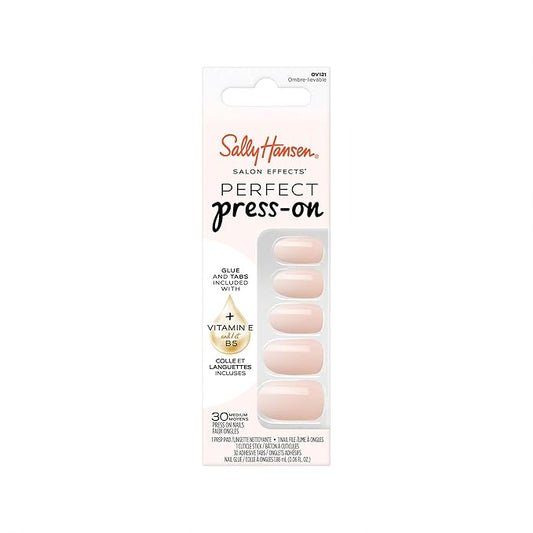 Sally Hansen Salon Effects Perfect Press-On Nails | Oval Shape | Easy to Apply, Non-Damaging | 30 Nails, Nail Glue, Adhesive Tabs, File | Ombre-Lievable