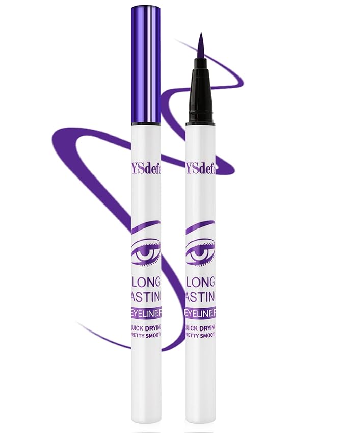 Liquid Eyeliner Pen, Purple Waterproof Long Lasting Colored Eye liner Pen with Precision Tip, Matte Colorful Smudgeproof High Pigment Eyeliner Pencil, Christmas Party Eye Makeup Gift for Women-05